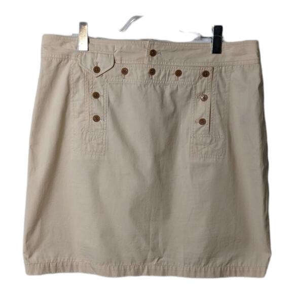 Vintage 80's Lauren Ralph Lauren Cream Sailor Button Front Panel Mini Skirt - Picture 1 of 9